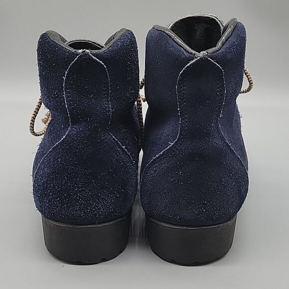 Vintage Vasque/Voyageur Blue Suede Leather Vibram Sole Hiking Boots 80s - Picture 4 of 12